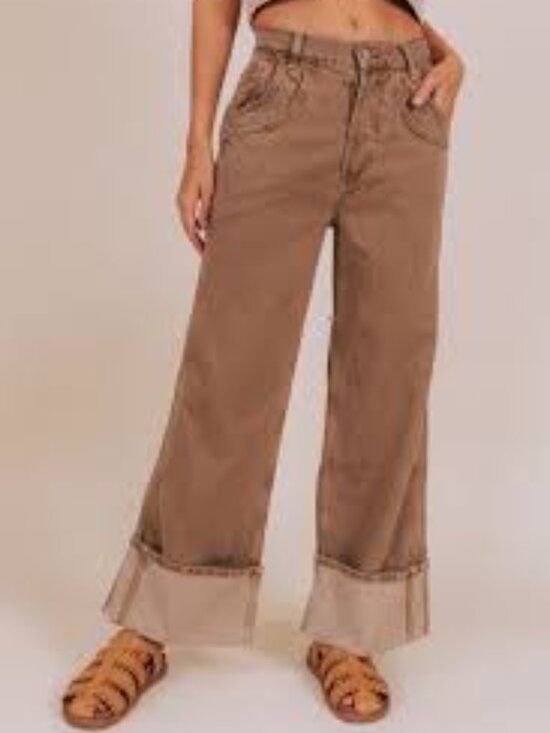 0150-NWT FREE PEOPLE-FINAL COUNTDOWN MID RISE PANTS - Picture 3 of 11